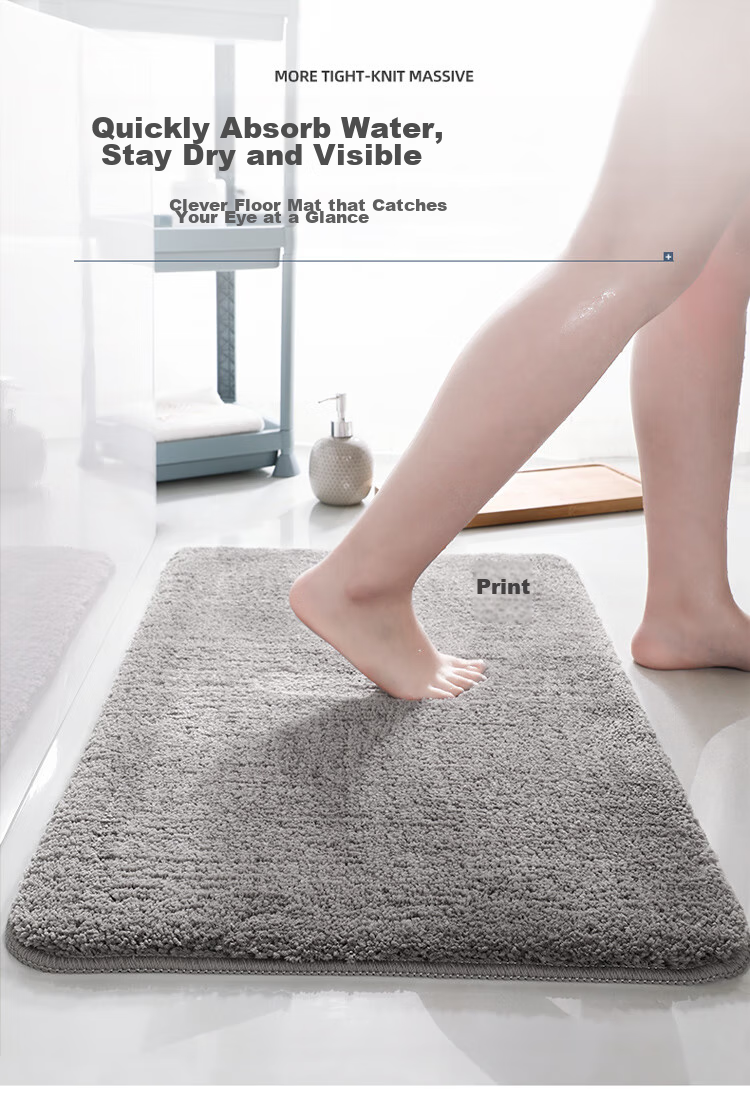 Huaxu Household Bathroom Absorbent Mat, Non-Slip Mat for Bathroom Entrance, Toilet Foot Mat, Door Mat for Entryway And Bedroom, Gray, Size 58 8