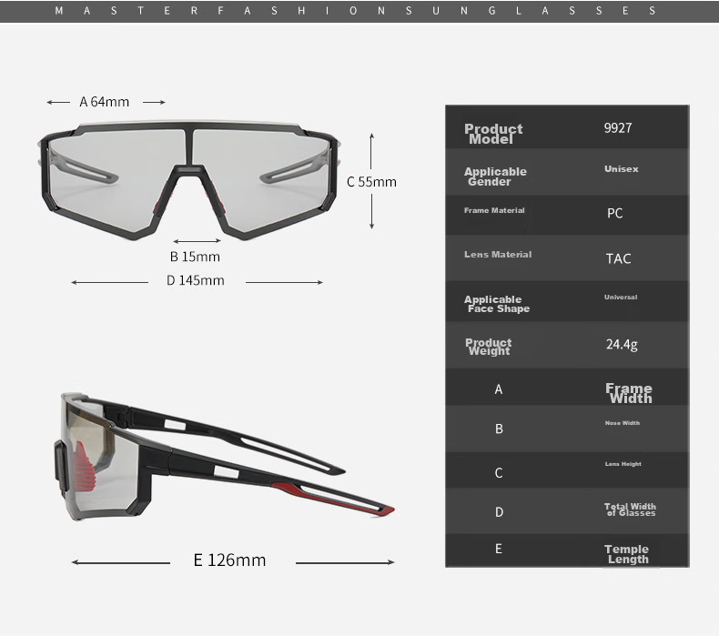 BIKEBROS Polarized Cycling Glasses with Prescription Lenses for Men And Women, Sports Outdoor Windproof Sandproof Bicycle Glasses for Fishing Trips Travel High Definition Glasses [Polarized Black Frame with Red Coating] 9