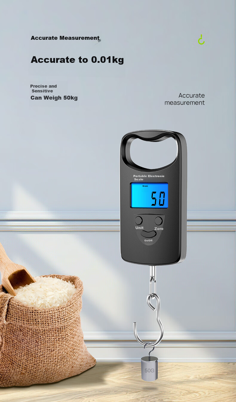 Meilen Handheld Scale, Electronic Scale, Portable High-Precision Weighing Scale, Mini Hanging Scale, Spring Scale, Luggage And Express Delivery Scale 9