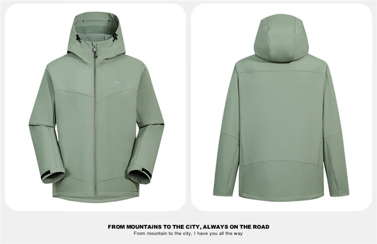 Pioneer Camp Men's Seal Softshell Jacket Spring Autumn Outdoor Mountaineering Waterproof Windproof Fleece Lined Warm Running Sports Jacket 24