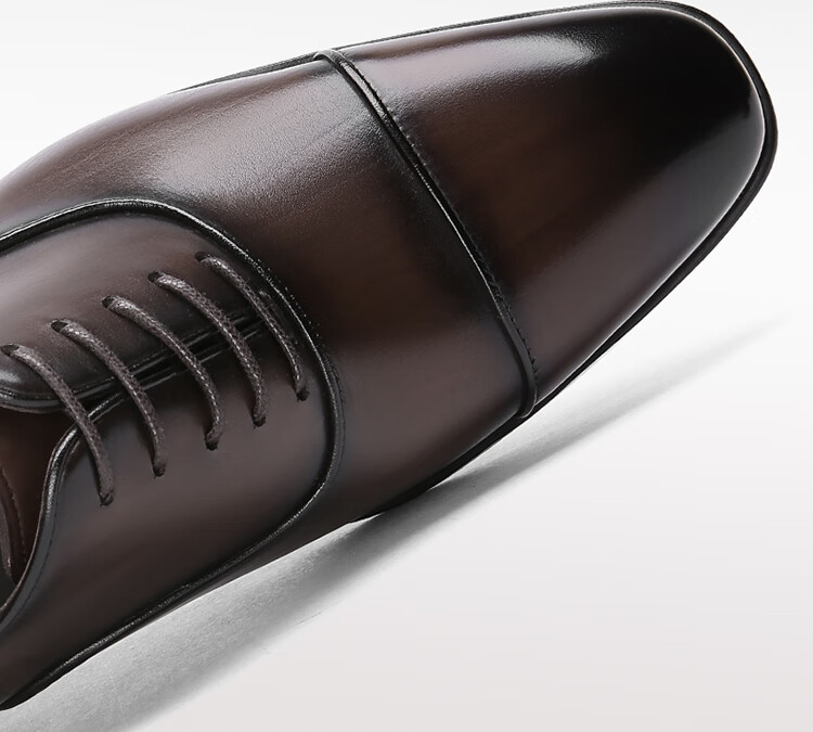 Goldlion Men's Formal Shoes, Fashionable Oxford Shoes, Non-Slip Wear-Resistant Leather Shoes G563410473CCB Brown Size 44 4