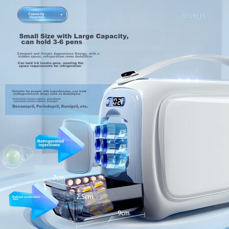 SECRETSBOX Insulin Storage Portable New Energy EV Car Charger Travel Mini Refrigerator for Medications And Personal Items