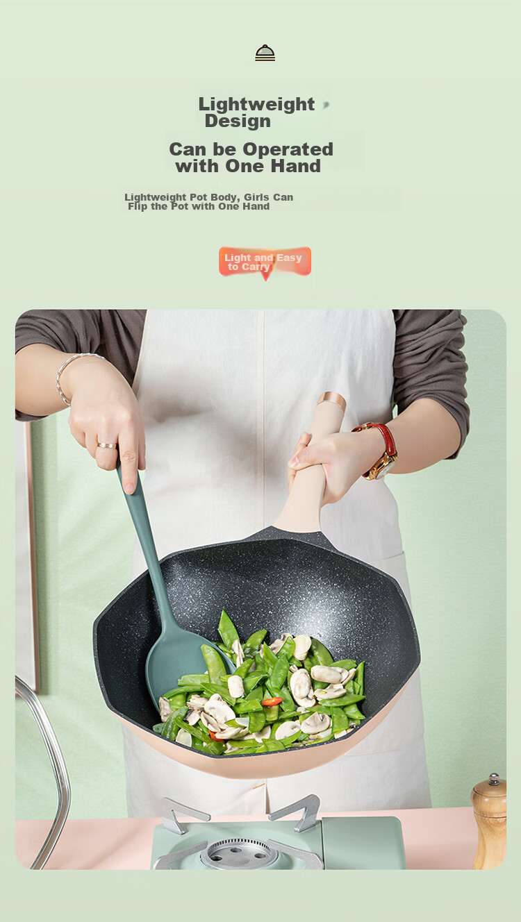 Debo [Douyin Trending] Non-Stick Wok with Titanium Coating, Versatile Frying And Stir-Frying Pan for Home Use, 32cm 6