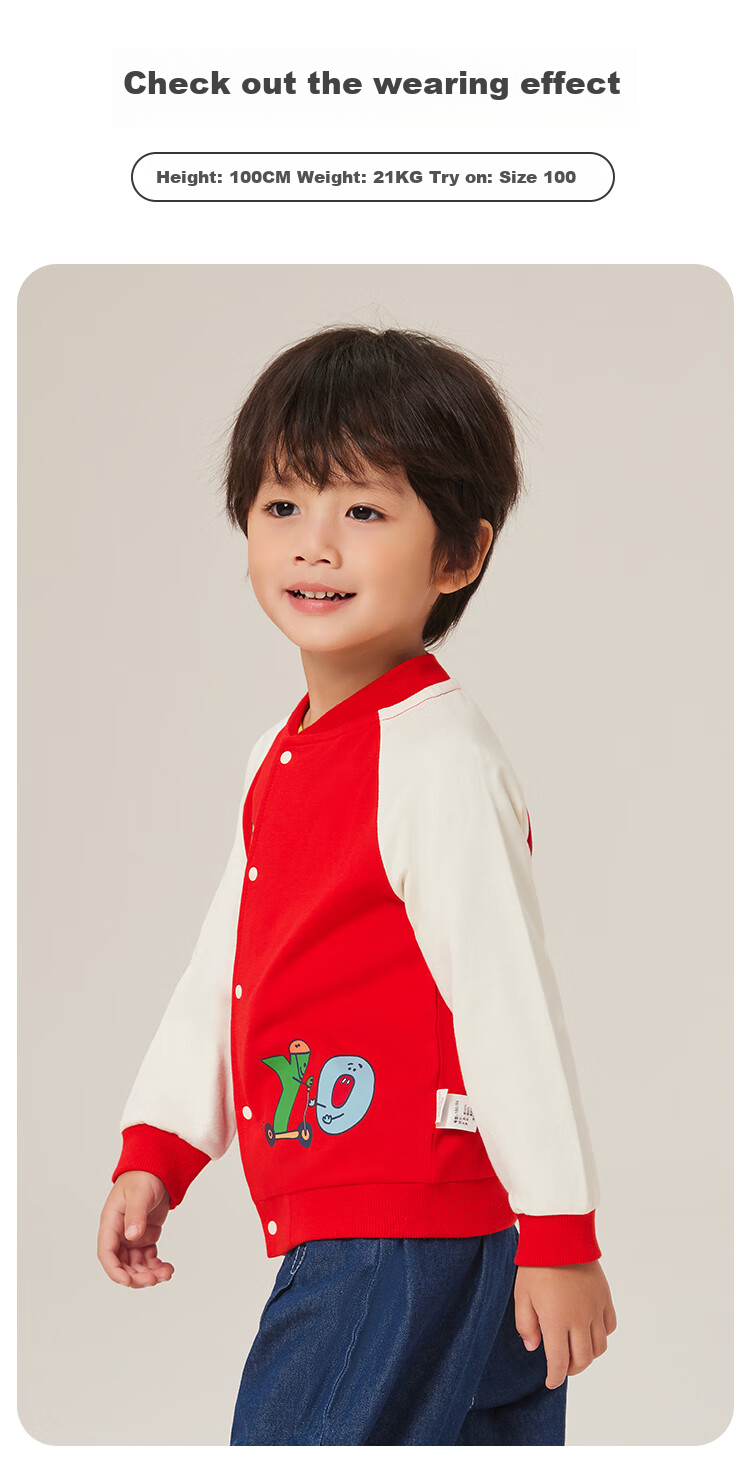 YUZHAOLIN Children's Jacket, Baby Baseball Jacket, Boys' Short Outerwear for Going Out, Casual Clothing for Young And Older Children, Kids' Wear 12