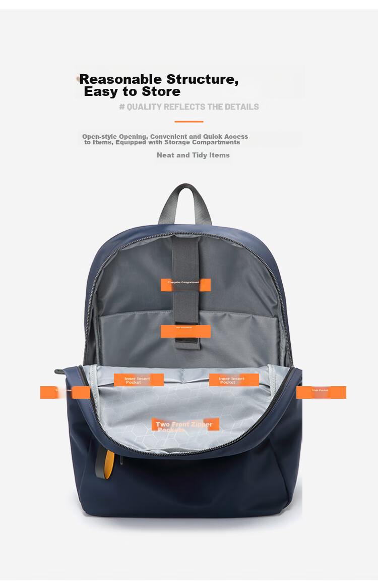 GOLF Backpack for Men, Travel Bag with 15.6-Inch Laptop Compartment, Multi-Compartment Student Schoolbag for Commuting And Business Trips 11