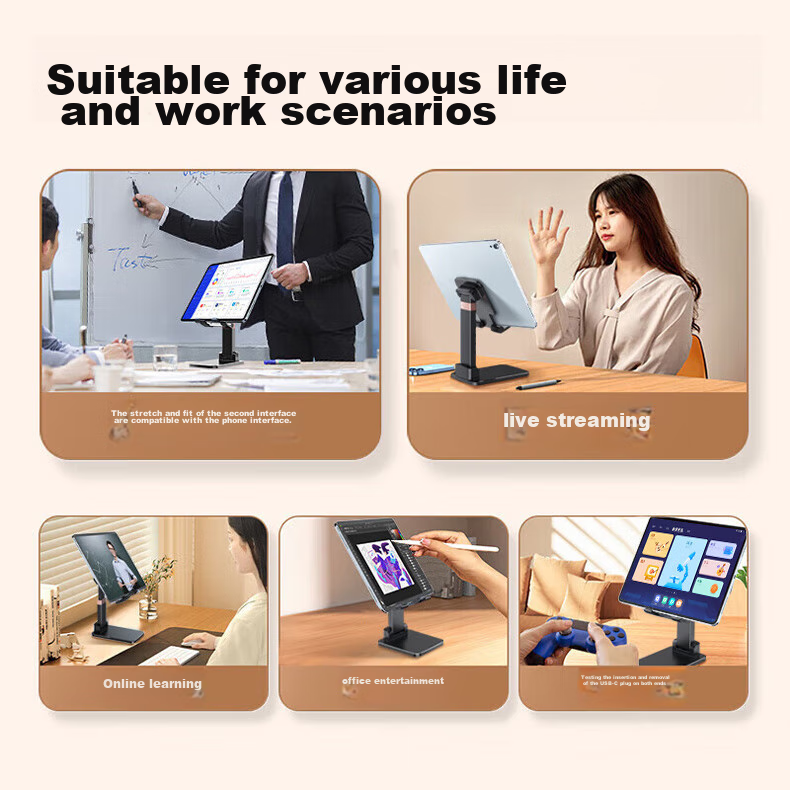 KOVOL Phone Stand, IPad Tablet Holder, Multifunctional Lazy Desktop Stand, Bedside Stand for Live Streaming, Gaming, Reading, Online Classes, Postgraduate Entrance Exam Preparation, Binge-Watching, Compact And Foldable 15