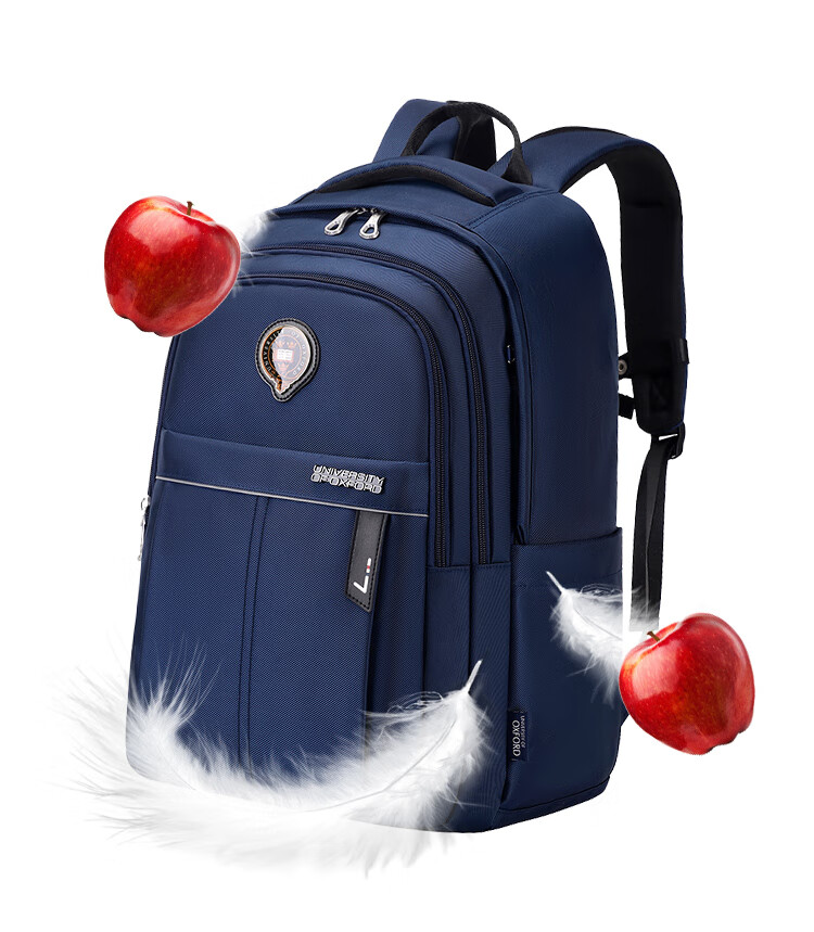 UNIVERSITY OF OXFORD Backpack for Male And Female Middle School Students, High School Students' Shoulder Bag, Lightweight Travel Backpack X1073 Dark Blue 10