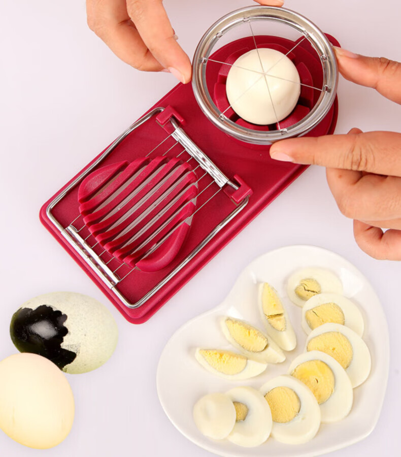 Jingmao Multifunctional Egg Cutter, Stainless Steel Egg Cutting Tool, Household Device for Cutting Preserved Eggs And Century Eggs, Separator And Slicer 1