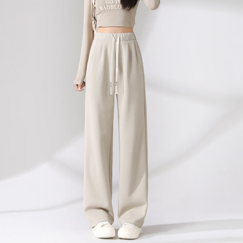 Baleno Women's Casual Sports Straight Wide-Leg Pants 2025 Spring Autumn Fashion Versatile Soft Breathable Elegant Trousers 2