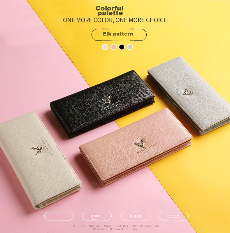 TUCANO Wallet, Top-Grain Leather, Long Style for Women, Qiji Red Card Holder, Multi-Card Slots, Birthday Gift for Girlfriend on May 20 15