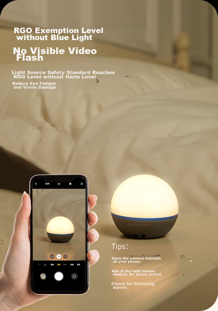 OLIGHT Aolai Little Round C Bedroom Sleep Lamp Bedside Atmosphere Light Outdoor Camping Magnetic Night Light for Girls Kids Birthday Gift 6
