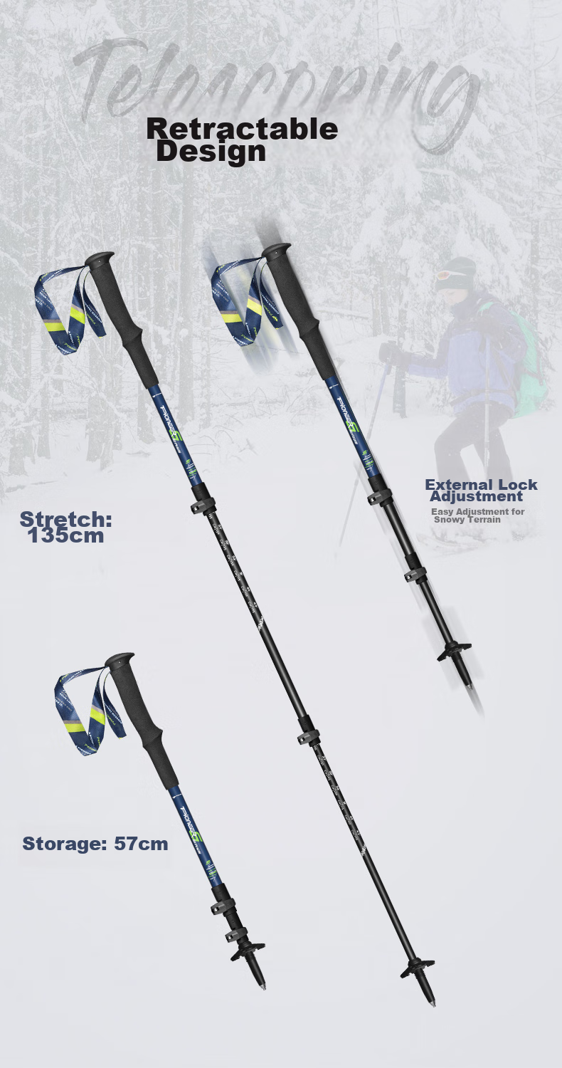 Pioneer Tianlangxing 5 Series Trekking Pole, 7075 Aluminum Alloy Cane, Children's Stick, Adult Universal Straight Handle, Gray 5