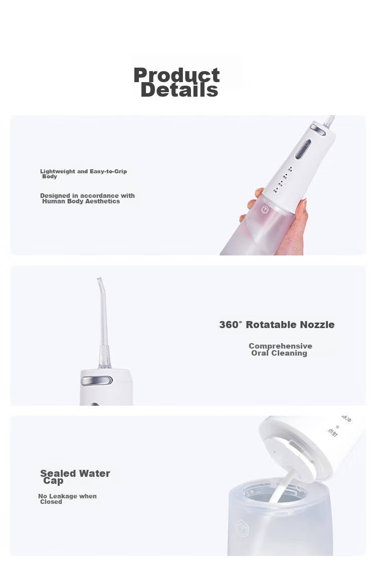 JD Original [Mid-Autumn Festival Gift] Portable Water Flosser with 6 Nozzles, 300ml Large Water Tank, Ultrasonic Dental Irrigator, Oral Irrigation Device for Orthodontics And Gum Care, Adult Use 18
