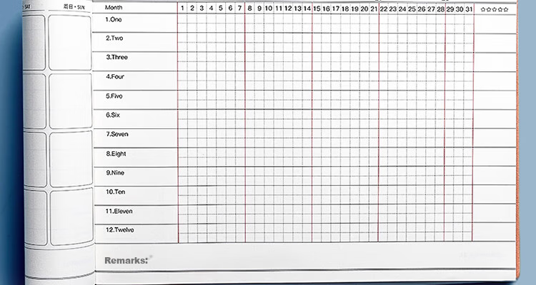 DiLe Vertical Waist Belt 2026 A5 Daily Planner Annual Monthly Schedule Calendar Self-Discipline Punch Notebook High-Value KBX-2424B Persimmon Red 11