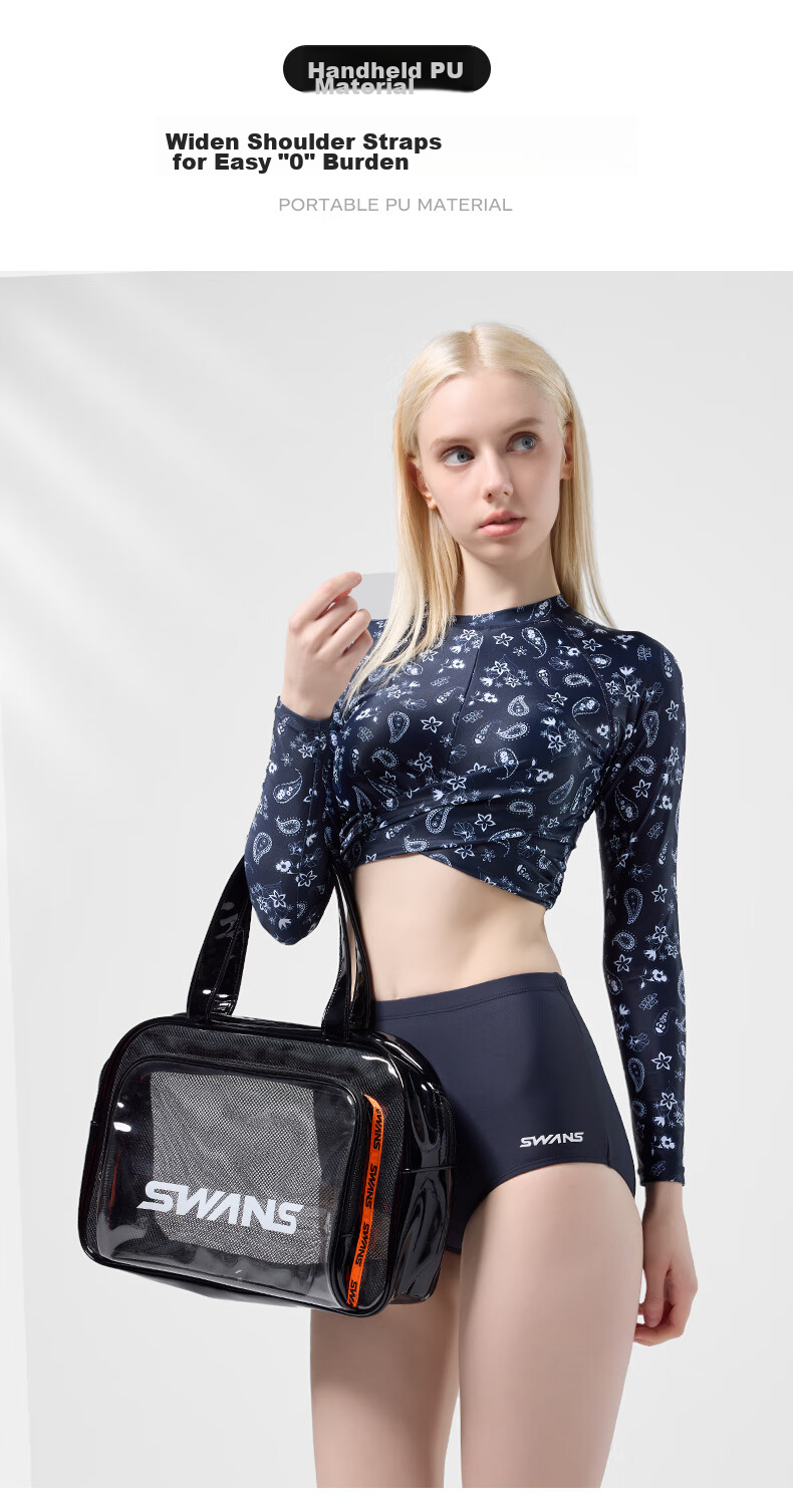 SWANS Swimming Handbag, Large Capacity, Wet And Dry Separation, Sports Beach Fitness Bag, Short-Trip Travel Storage, SPDC115 Black 5