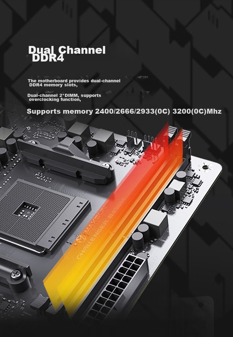 MAXSUN (MAXSUN) MS-Challenger B450M Motherboard Supports 5500/5600G/5700X (AMD B450/Socket AM4) 6