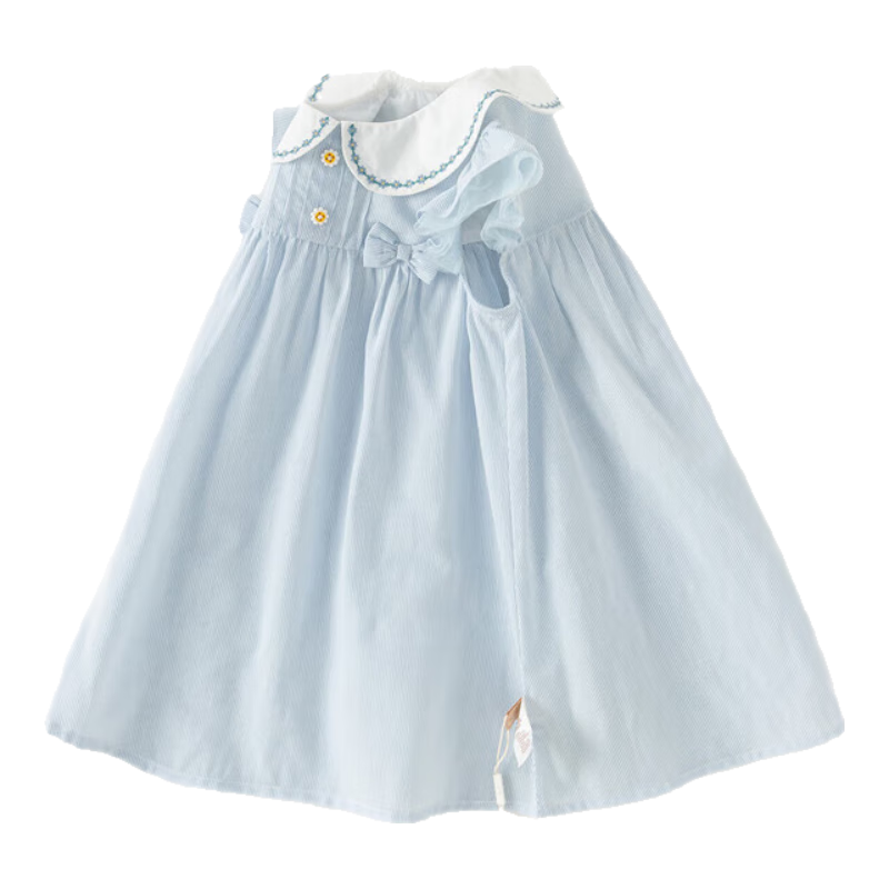 DAVE & BELLA Children's Summer Dress, Girls' Stylish Striped Princess Dress, Baby Casual Skirt