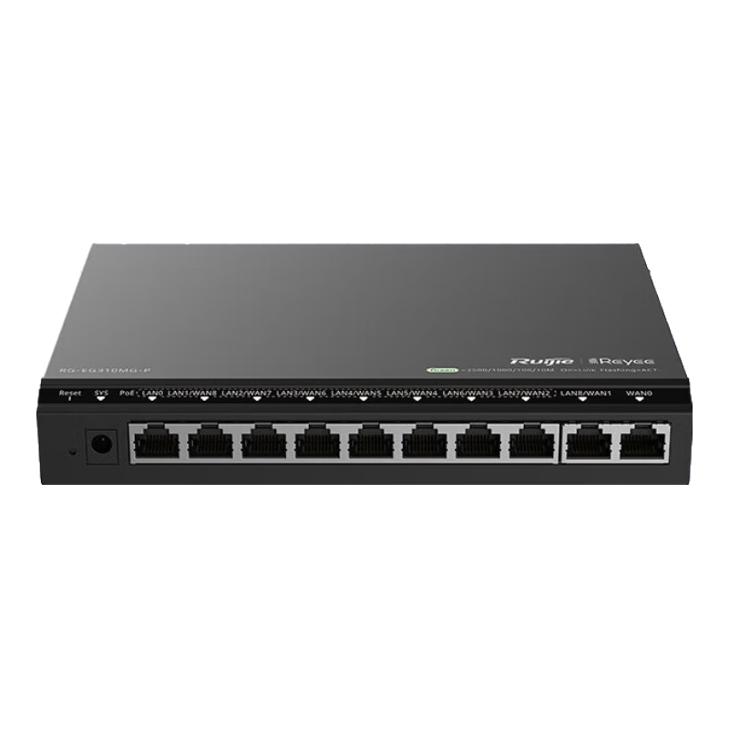Ruijie 10-Port 2.5G PoE Gateway Router All-In RG-EG310MG Remote Networking SD-WAN Free Monitoring Large Screen Bandwidth 4000M with 300 Devices