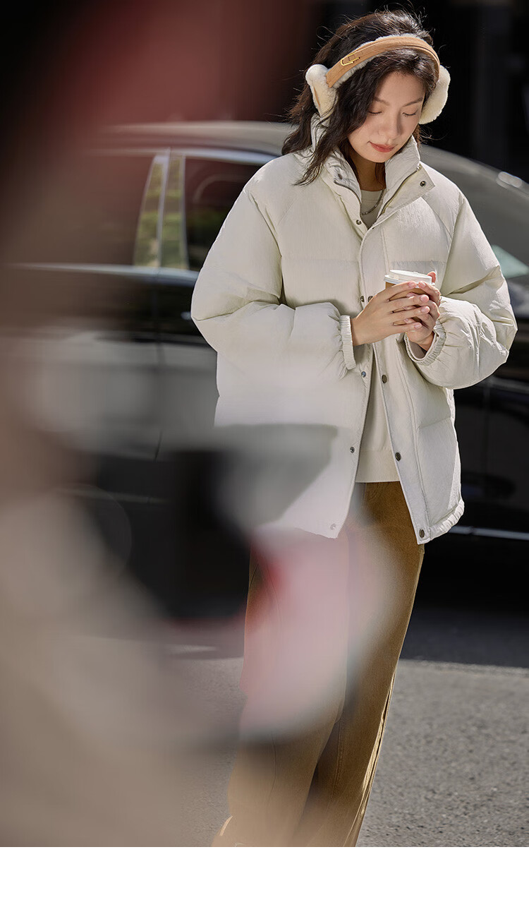 Dme [Light Warm Winter] Vintage Stand Collar 90% Duck Down Jacket for Petite Women, Warm Coat for Winter 20