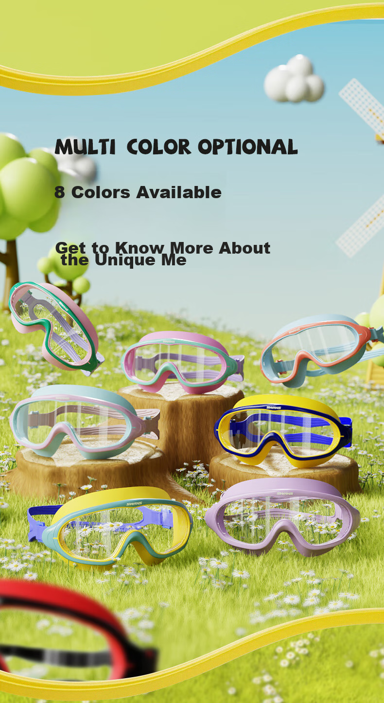 SWANS Children's Large Frame Swimming Goggles for Boys And Girls, High-Definition Vision, 3D Fit, Waterproof, Anti-Fog, Adjustable Swim Glasses, 121 Blue-Yellow 5