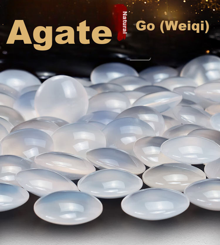 Yusheng Agate Go Board, Black And White Double-Sided Five-In Go Board, High-Quality Jade Natural Agate with PU Chess Board Set 1