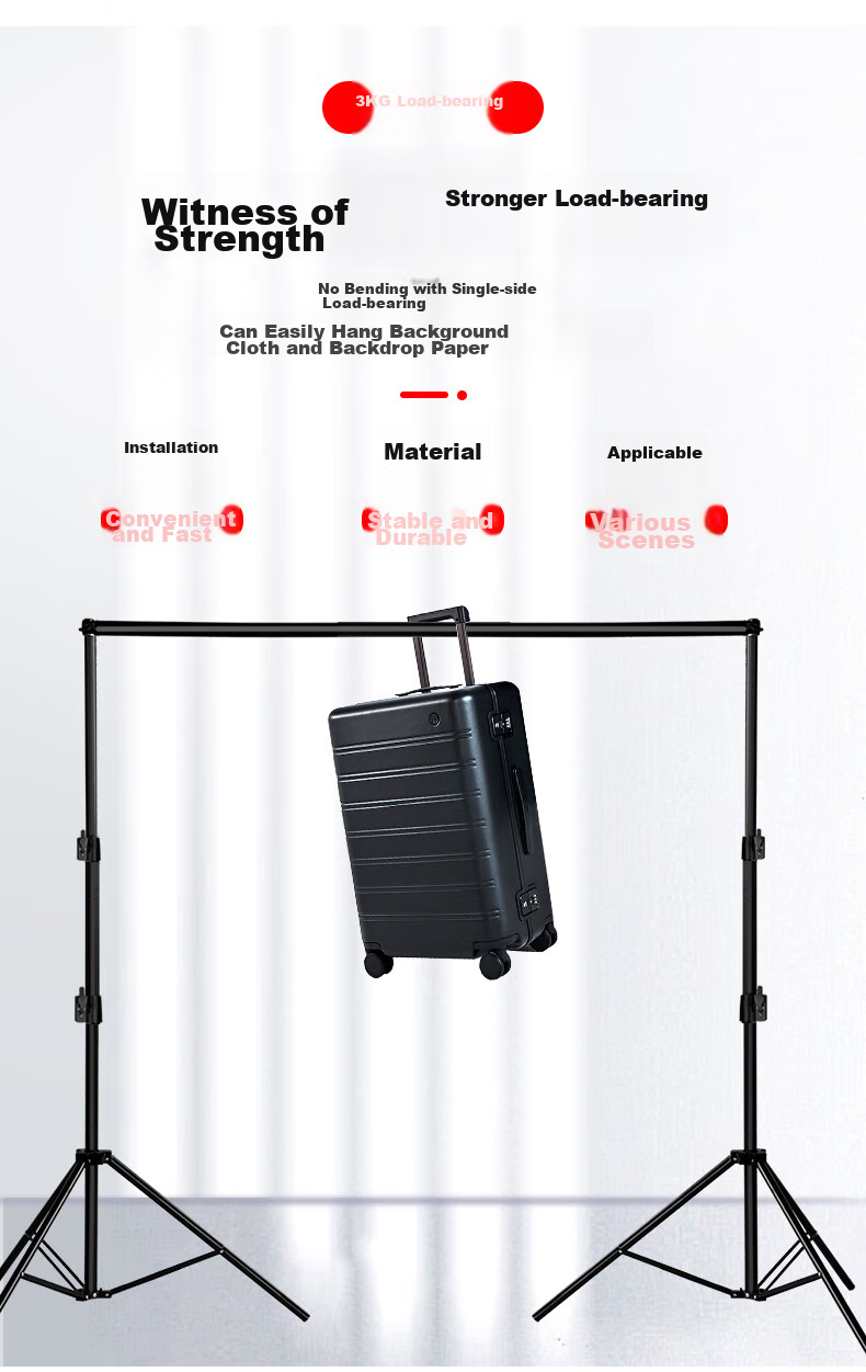 YOUFES YH1A 2*2 Meter Live Streaming Photography Backdrop Stand, Green Screen Stand, Chroma Key Backdrop, Photo Background Cloth Stand, Specialized Photography Equipment for Portrait And ID Photos, Thickened Telescopic Gantry Frame 6
