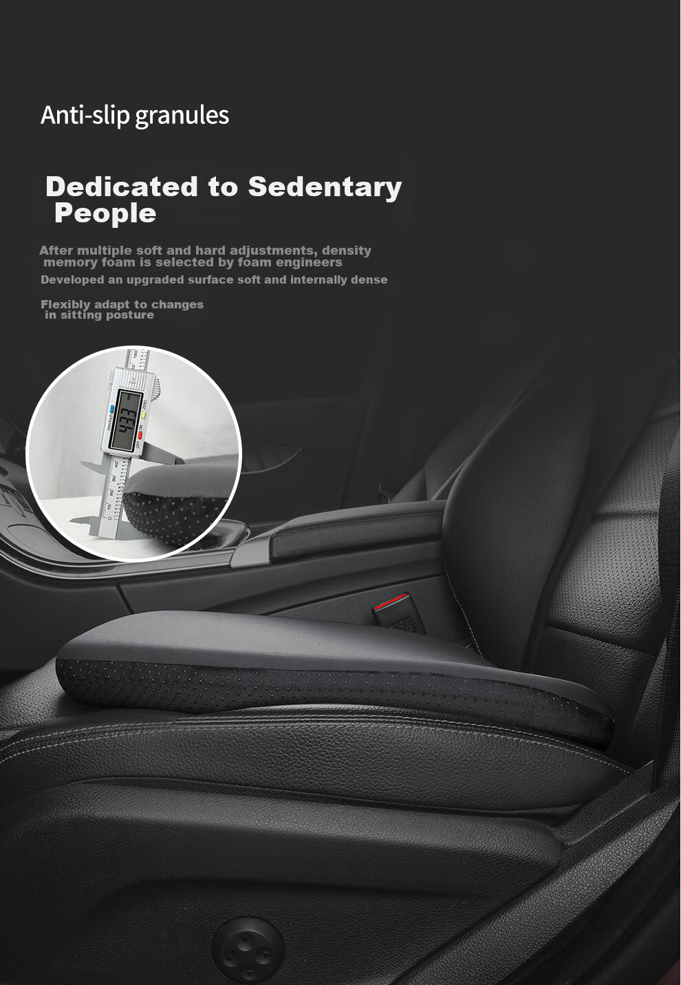 GREAT LIFE Ergonomic Memory Foam Seat Cushion for Office, Hemorrhoids, Car, Chair, Long Sitting, Students' Buttocks Pad 16