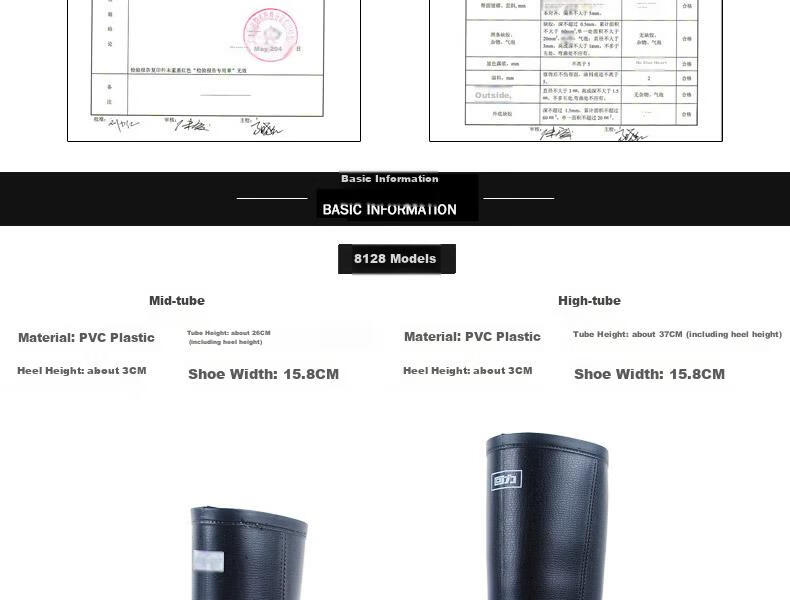 Warrior Men's Mid-High Rain Boots, Adult Waterproof Shoes, Rubber Boots, HXL128-B, Black Mid-Calf, Size 41 9