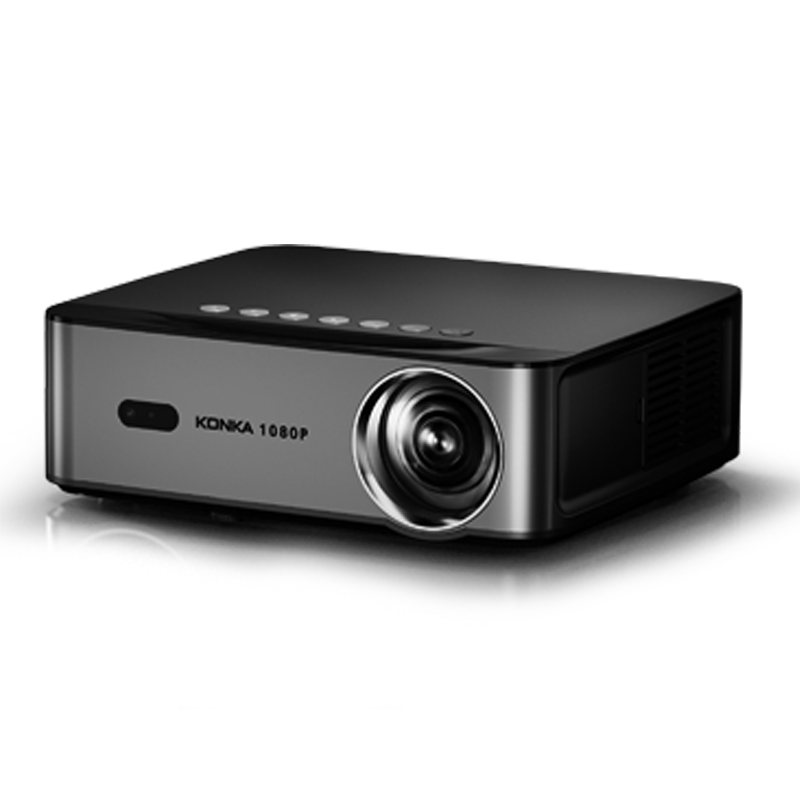 KONKA H8Pro High-Definition Home Projector, True 1080P Portable Projection, Home Theater Projector (High Brightness 600lm, Automatic Focus)