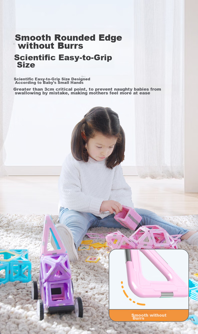 MAGPLAYER Children's Toy Magnetic Tiles Ferris Wheel Magnetic Building Blocks Puzzle 156 Pieces for Boys And Girls Aged 3-6 Birthday Gift 8