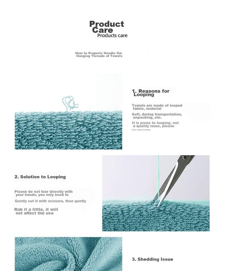 Grace 10A Antibacterial Towels, 3 Pack, Extra Large, Skin-Friendly, Breathable, Quick-Drying, Soft, Unisex Face Towels 14