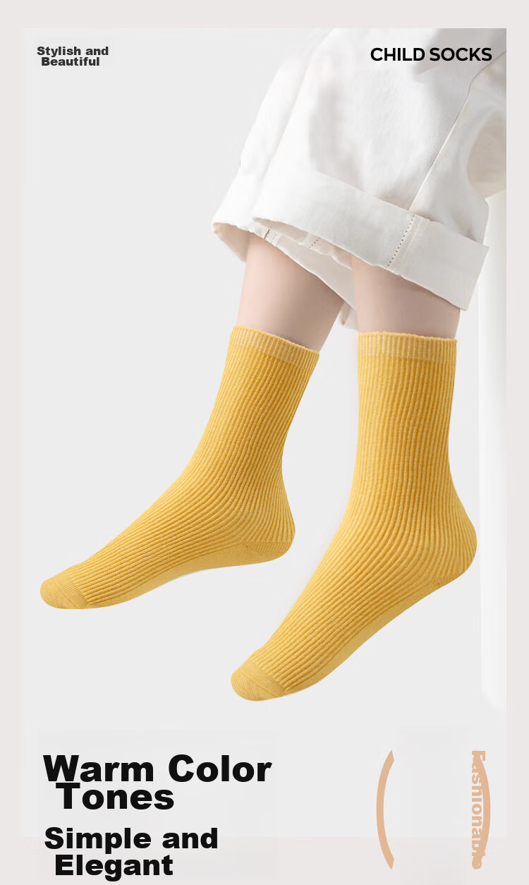 Barbie Girls' Cotton Socks, Children's Slouch Socks, Long Socks, Girls' Mid-Calf Socks, Solid Color Spring And Autumn Calf-Length Socks 4