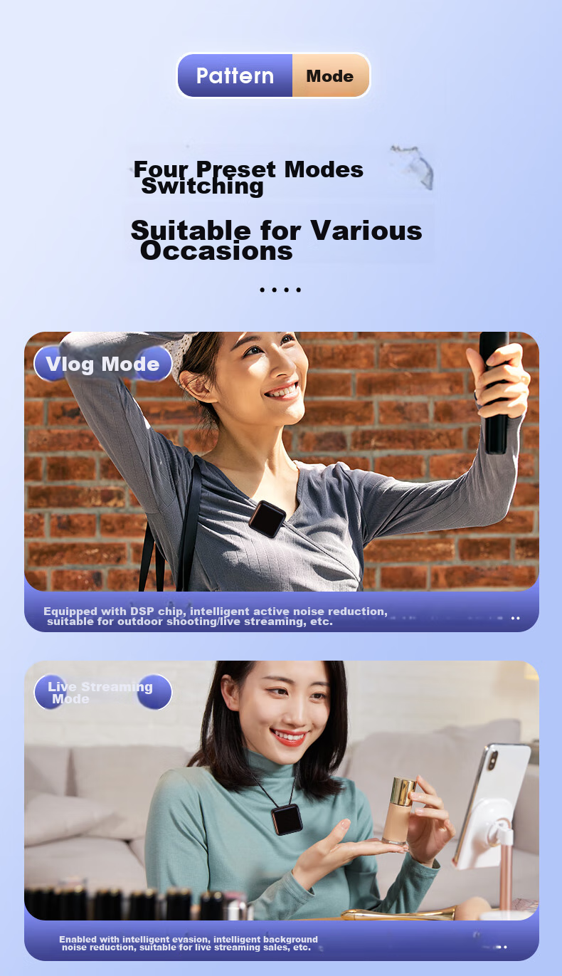 Haomuren Wireless Microphone Clip-On Mic, Dual-Channel Audio Recorder, TikTok Live Streaming Sound Card, Live Recording Equipment, Singing Noise Reduction Video Interview Microphone for Mobile Phone Camera And Computer 22