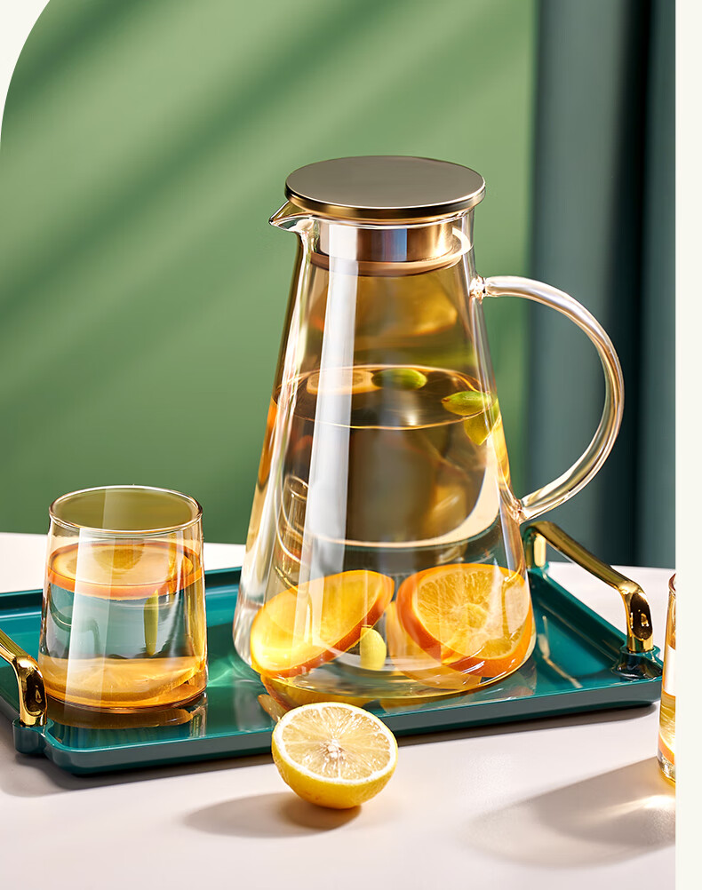 Jieanxi Large Capacity Cold Water Pitcher, Heat-Resistant High Borosilicate Glass Kettle for Home Use, 1.8L Student Gift 5
