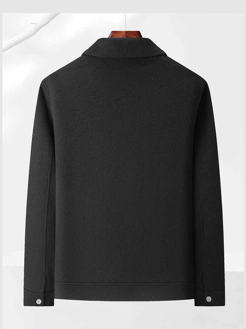 FIRS Men's Double-Faced Wool Jacket, Spring And Autumn Casual Warm Lapel Coat, Short Woolen Overcoat for Me 5