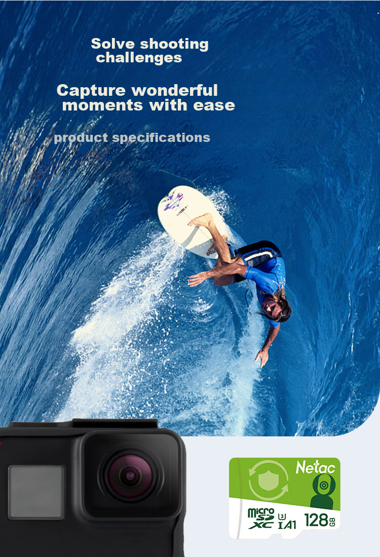 Netac 128GB TF (MicroSD) Memory Card A1 U3 V30 4K Dash Cam Dedicated Surveillance Card Compatible with 360, Hikvision, Lingdu Daidai, And Others 6
