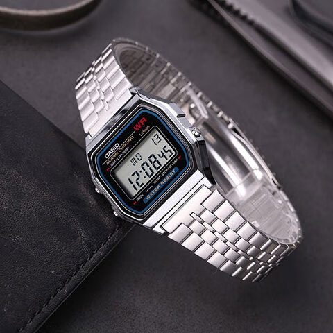 CASIO Men's Watch, Small Gold Watch, Small Square Couple Sports Student Electronic Watch for Men And Women, Gift A159W-N1D
