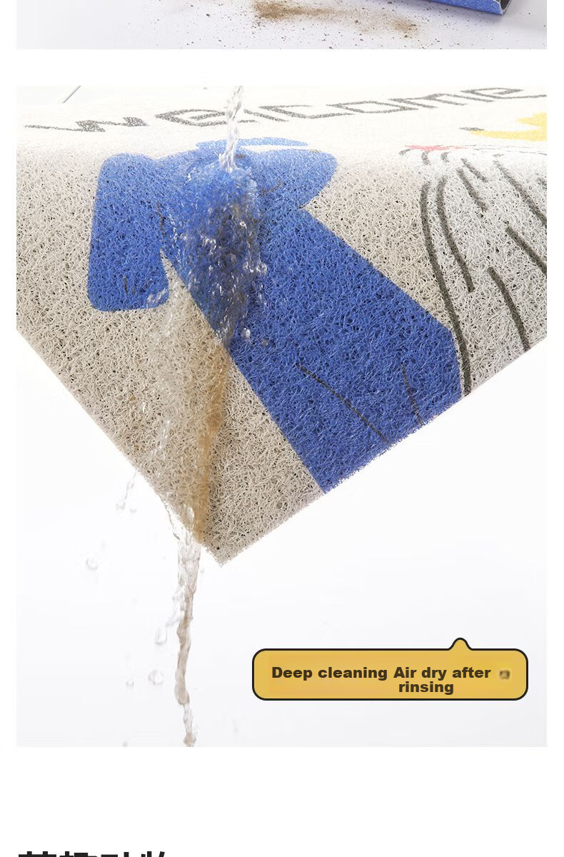 Qiqijia Entrance Door Mat, Home Use Non-Slip Foot Mat, Cartoon Silk Loop Doormat, Dirt-Scraping Door Mat, Entrance Mat 9