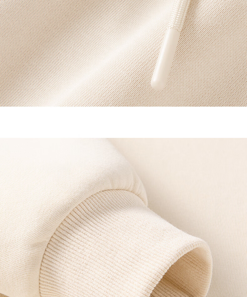 GENIOLAMODE Semir Group Men's Fleece Hoodie Winter Thickened American Vintage Style Jacket Light Beige L 24
