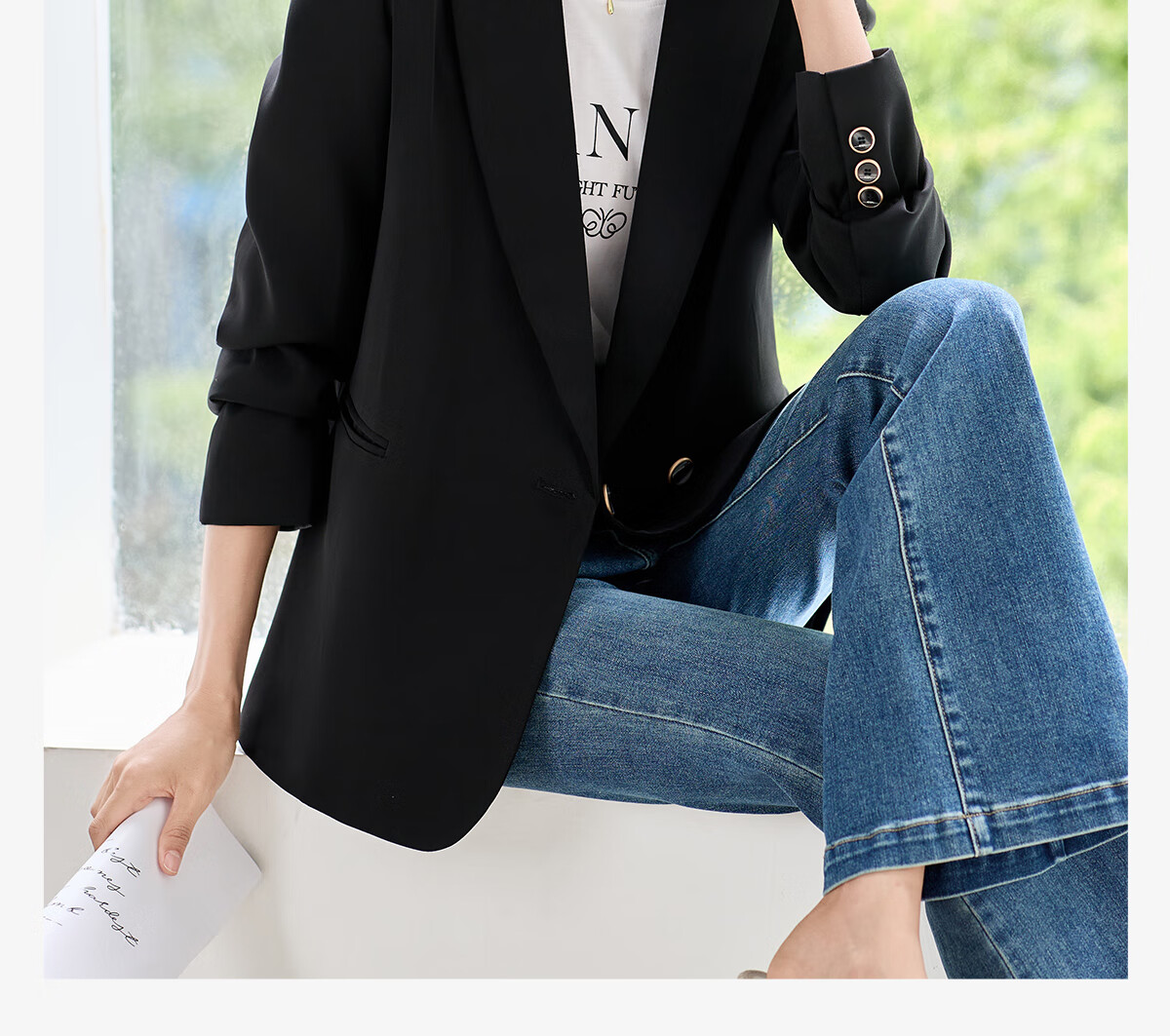 Chushen Spring And Autumn Women's Blazer with Single Button, Elegant And Versatile Office Wear Jacket S143U6006 1