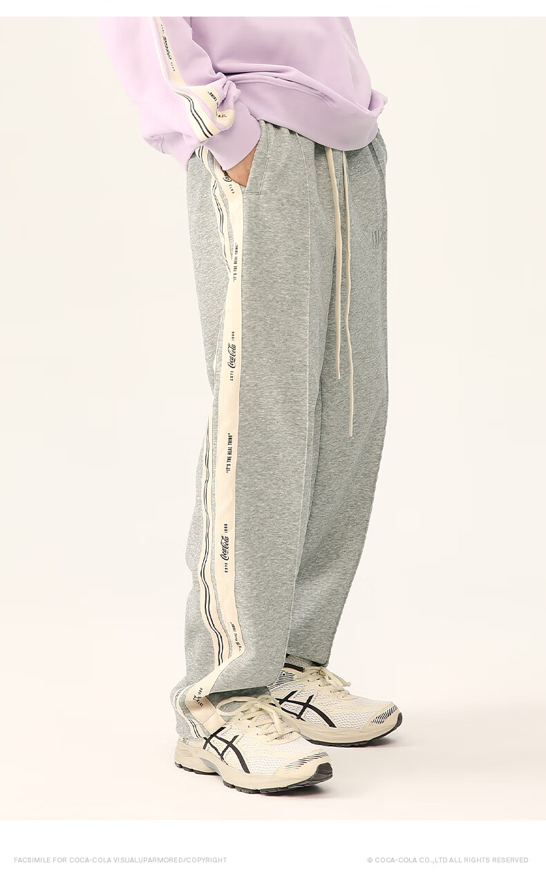 Coca-Cola Casual Pants for Men, Spring And Summer American-Style Trousers, Sports Pants, Straight-Leg Pants, Sweatpants, Black Regular, S (90-110 Jin) 11
