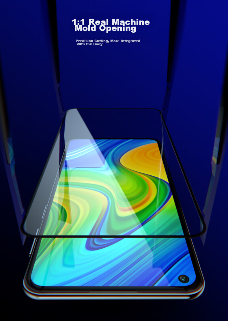 LLUNC Tempered Glass Screen Protector for Xiaomi Redmi Note9, Full Coverage Protective Film, HD Clear Anti-Drop Ultra-Thin Glass Anti-Fingerprint Protective Phone Film 4