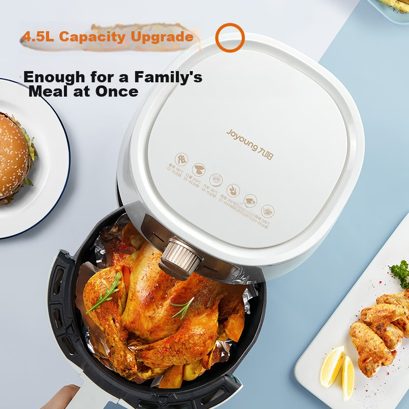 Joyoung 6L Large Capacity Air Fryer for Home Use, Precise Timing, Oil-Free, Low-Fat Frying, Baking, Multi-Functional Steaming And Roasting All-In Air Fryer KL-J63A