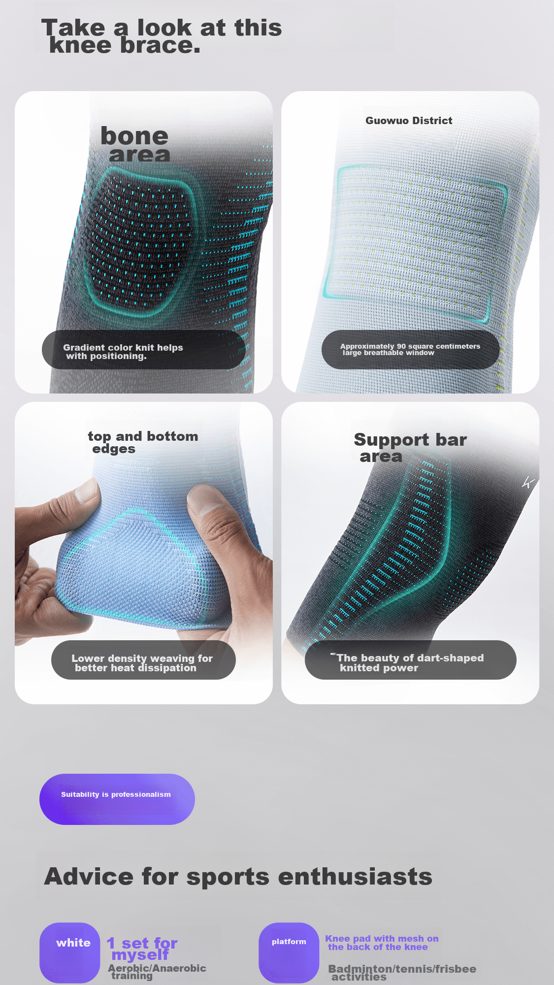 Keep Knee Brace for Sports, Meniscus Support, Running, Basketball, Badminton, Unisex Protective Gear for Knee Protection K-rox 12