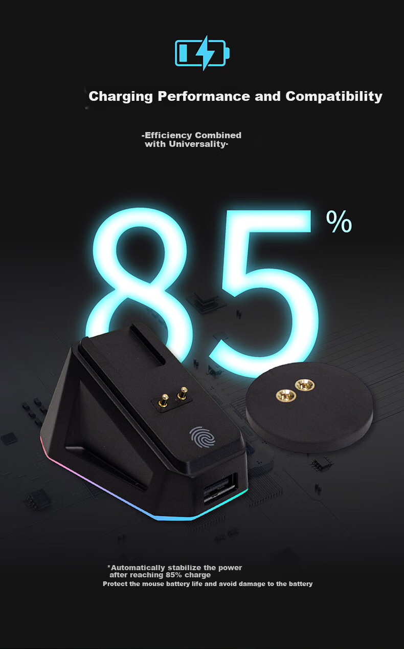 AKNK Compatible with GPW Charging Dock, Suitable for Logitech GPW Fifth Generation Snow Leopard/Second Generation/Third Generation/Fourth Generation/G502/G903/Magnetic USB Expansion Dock, RGB Ambient Light, Pink 4