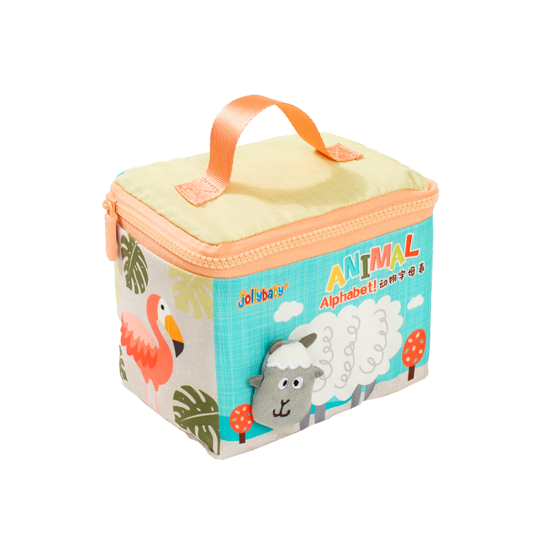 Jollybaby Children's Cloth Book Cognitive Cards, Colorful Picture Recognition Cards for Early Learning, Baby Flash Cards Toy - Animal And Letter Recognitio