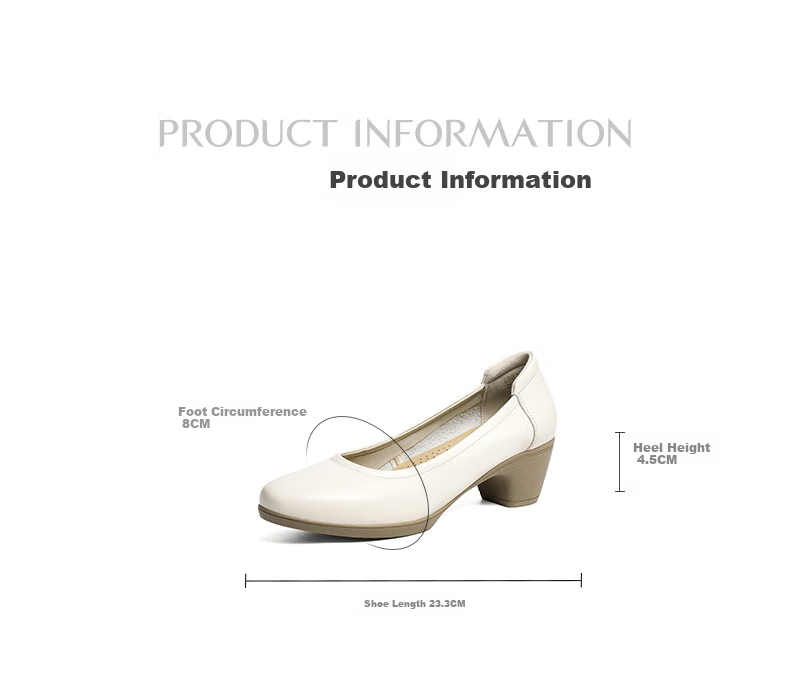 RED DRAGONFLY Chunky Heel Women's Shoes, Spring Commute Professional Leather Shoes, Soft-Soled Women's Shoes WBB15203, Black, Size 36 2