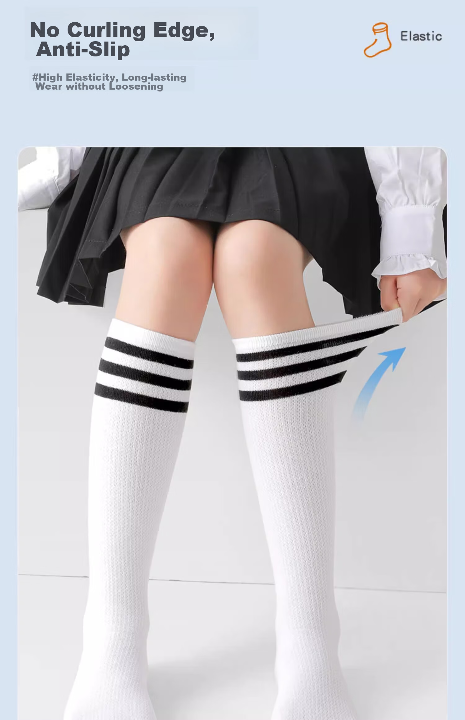 LangSha Children's Socks, Girls' Mid-Calf Socks, Spring And Summer Mesh Breathable Socks, Girls' Preppy Style Versatile School Uniform Socks, Size L 4
