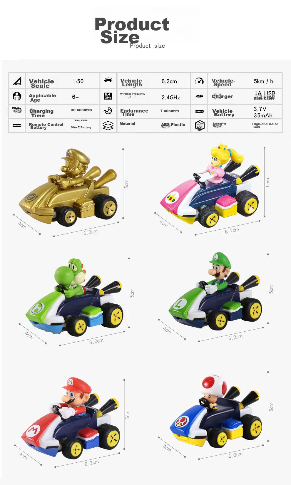 Carrera Remote Control Car, Mario Mini Wireless Drift Electric Toy Car, Birthday Gift for Boys 12