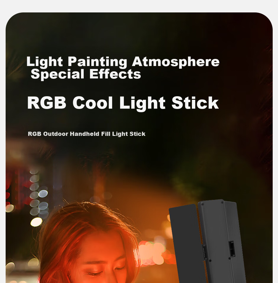 Hakutatz LED Handheld Photography Light Stick, RGB Color-Changing Ice Light for Live Streaming, Ambient Lighting, Contour Effects, Portrait Makeup, Live Broadcast Studio Lighting, Photography Light 1